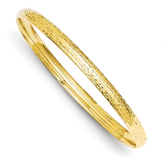 14k Solid Gold 6 mm Diamond Cut Fancy Hinged Bangle Bracelet 14k Solid Gold 6 mm Diamond Cut Fancy Hinged Bangle Bracelet