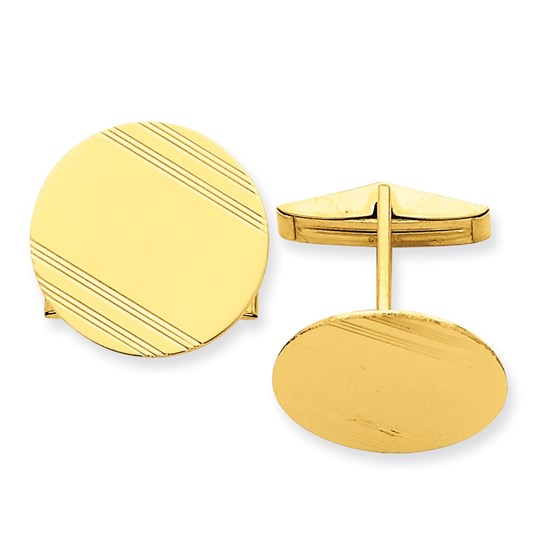 14k Solid Gold Circular Cuff Links 14k Solid Gold Circular Cuff Links