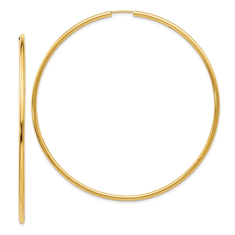 14k Solid Gold Endless Hoop Earrings