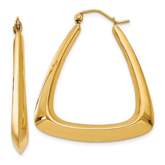 14k Solid Gold Fancy Hoop Earrings