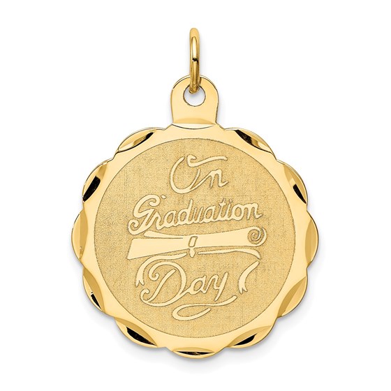 14k Solid Gold Graduation Day with Diploma Charm - 1234A 14k Solid Gold Graduation Day with Diploma Charm - 1234A