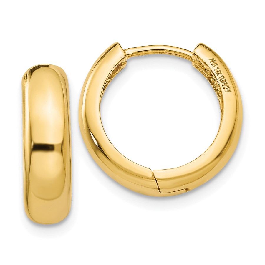 14k Solid Gold Huggie Earrings