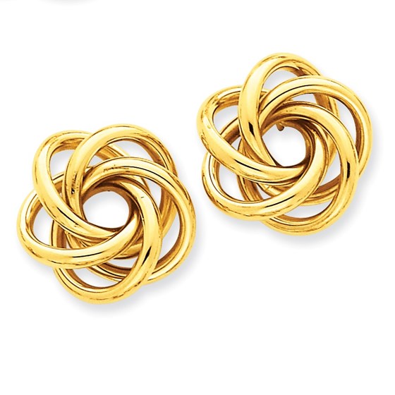 14k Solid Gold Love Knot Earrings