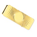 14k Solid Gold Money Clip (Circle w/radial lines)