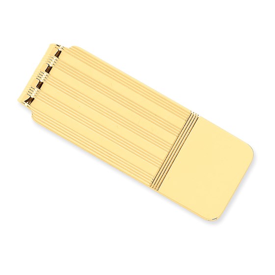 14k Solid Gold Money Clip (Narrow stripes) 14k Solid Gold Money Clip (Narrow stripes)