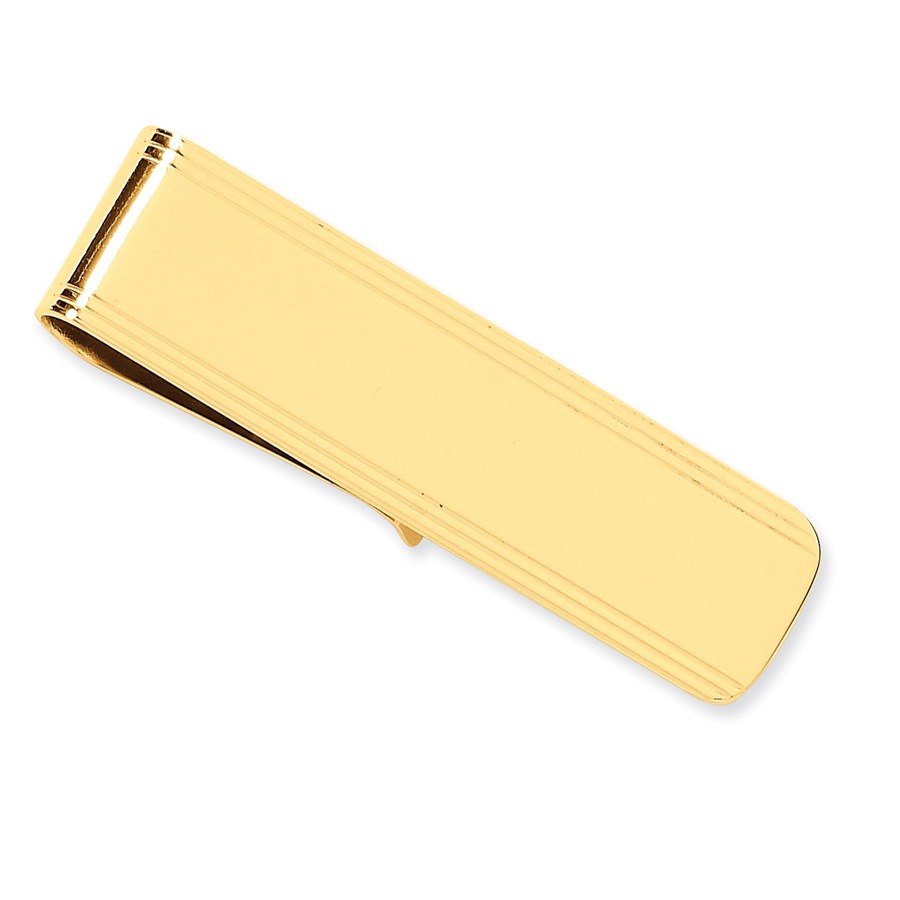Buy 14k Solid Gold Money Clip (Small striped) APMEX
