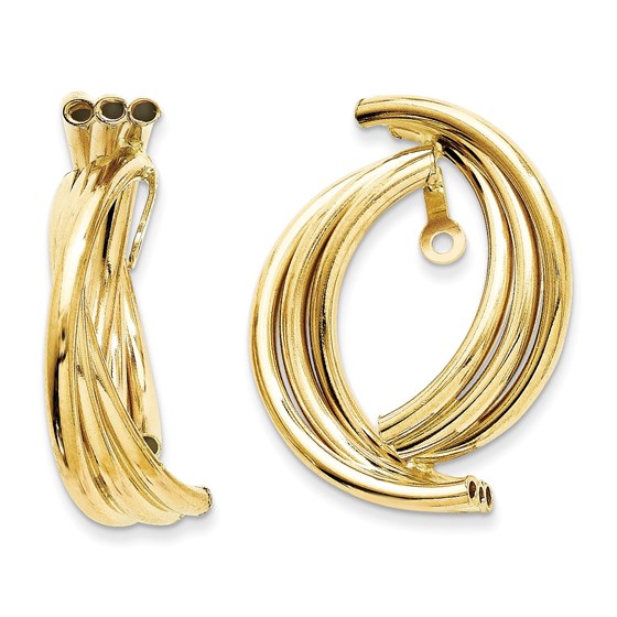 14k Solid Gold Polished Fancy Earring Jackets 14k Solid Gold Polished Fancy Earring Jackets