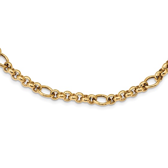 14k Solid Gold Polished Fancy Link Bracelet (Small links) 14k Solid Gold Polished Fancy Link Bracelet (Small links)