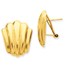 14k Solid Gold Polished Fancy Omega Back Post Earrings (22 mm)