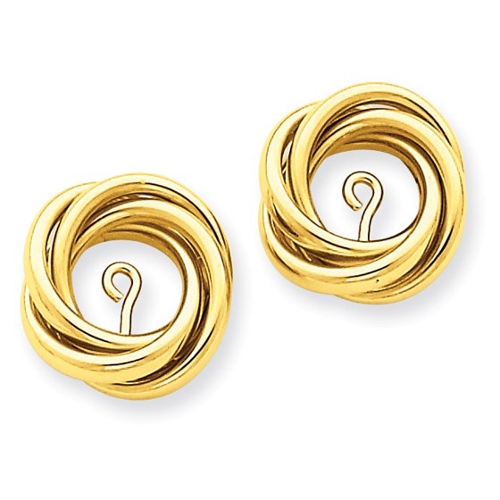 Buy 14k Solid Gold Polished Love Knot Earring Jackets 3634A APMEX