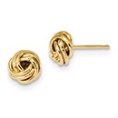 14k Solid Gold Polished Love Knot Post Earrings (9 mm)
