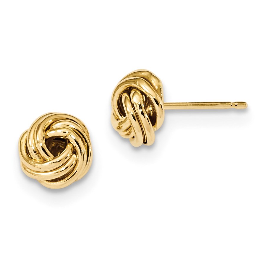 Buy 14k Solid Gold Polished Love Knot Post Earrings (9 mm) | APMEX