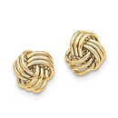 14k Solid Gold Polished Triple Knot Post Earrings