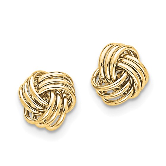 14k Solid Gold Polished Triple Knot Post Earrings 14k Solid Gold Polished Triple Knot Post Earrings