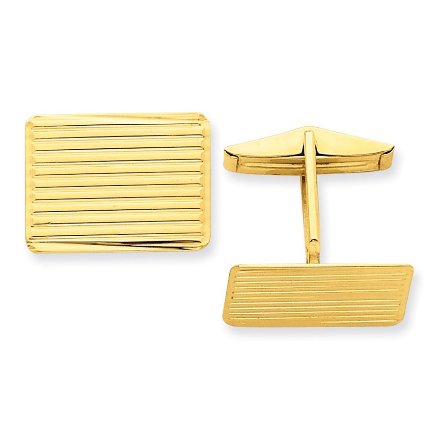 Buy 14k Solid Gold Textured Cuff Links APMEX