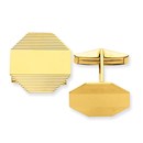 14k Solid Gold Textured Octagonal Cuff Links