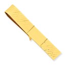 14k Solid Gold Tie Bar ( Diagonal lines w/engravable center)