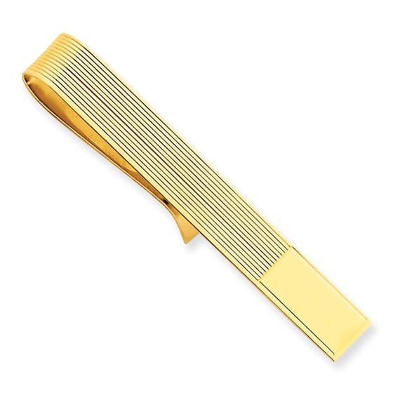 14k Solid Gold Tie Bar (Solid pinstripes) 14k Solid Gold Tie Bar (Solid pinstripes)