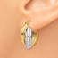14k Solid Gold Two-Tone Polished Double Hoop Earrings