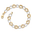 14k Solid Gold Two-tone Polished Open Link Bracelet