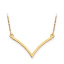 14k Solid Gold V Necklace