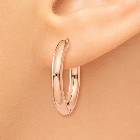 Buy 14k Solid Rose Gold Hinged Hoop Earrings APMEX