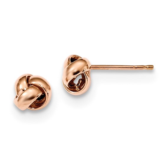 14k Solid Rose Gold Polished Love Knot Post Earrings 14k Solid Rose Gold Polished Love Knot Post Earrings