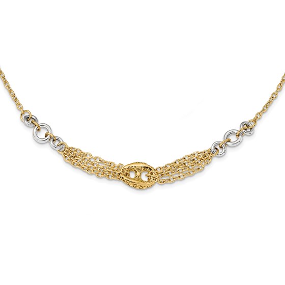 14k Solid Two-Tone Gold Polished Fancy Necklace 14k Solid Two-Tone Gold Polished Fancy Necklace