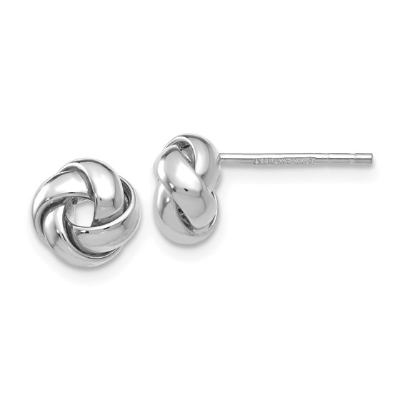 14k Solid White Gold Polished Knot Post Earrings 14k Solid White Gold Polished Knot Post Earrings