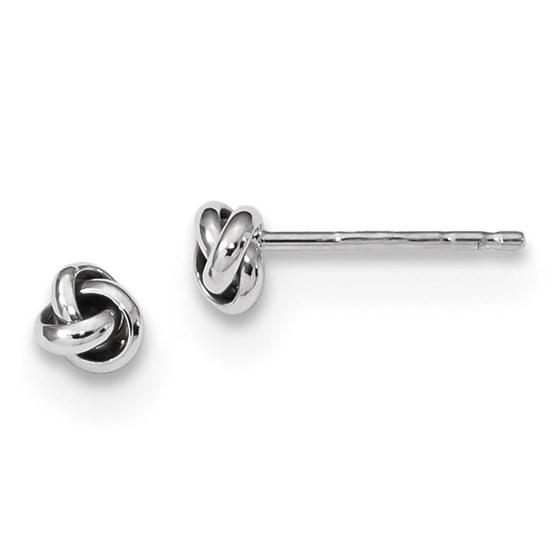 14k Solid White Gold Polished Love Knot Post Earrings 14k Solid White Gold Polished Love Knot Post Earrings
