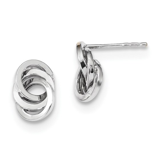 14k Solid White Gold Polished Post Dangle Earrings 14k Solid White Gold Polished Post Dangle Earrings