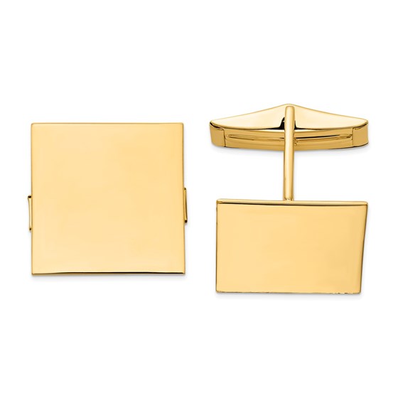 14K Square Solid Cuff Links