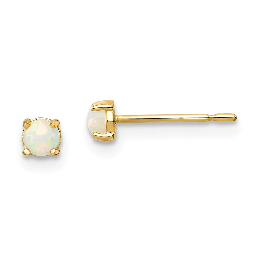 14k Synthetic Lab Created Opal Post Earrings - 44 mm