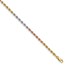 14k Tri-Color 3 mm Diamond Cut Rope Chain - 8 in.