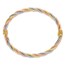 14K Tri-Color and Twisted Hinged Bangle Bracelet - in.