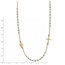 14K Tri-color Cross Beaded Rosary Style Necklace - 18 in.