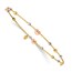 14k Tri-color Heart Diamond-cut Slip-on Bangle
