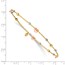 14k Tri-color Heart Diamond-cut Slip-on Bangle