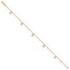 14K Tri-Color Hearts 9in Plus Anklet - 10 in.