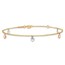 14K Tri-Color Hearts 9in Plus Anklet - 10 in.