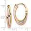 14K Tri-color Polished Hoop Earrings - 26.14 mm