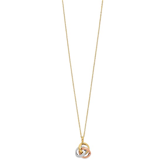 Buy 14K Tricolor Polished Love Knot Necklace 18 in. APMEX
