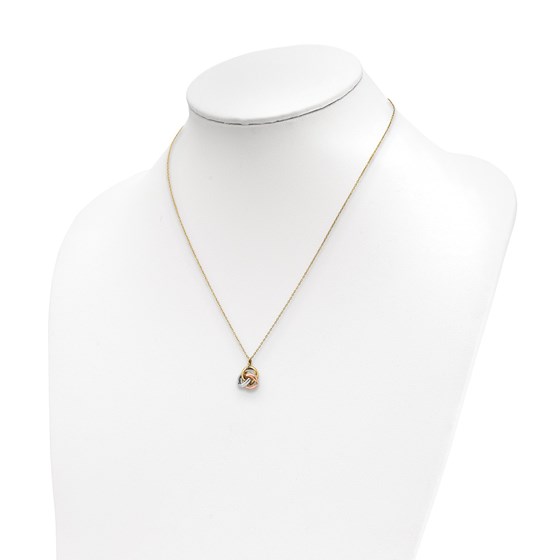 Buy 14K Tricolor Polished Love Knot Necklace 18 in. APMEX
