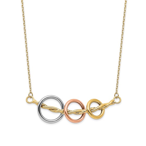 14K Tri-color Polished Necklace - 18 in. 14K Tri-color Polished Necklace - 18 in.