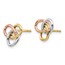 14K Tri-color Polished Rings Post Earrings - 9.8 mm