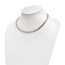 14K Tri-color Polished/Textured Stretch Necklace - 17.75 in.