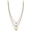 14K Tri-color Three Heart w/ 1in ext. Necklace - 17 in.