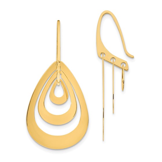14k Triple Teardrop Dangle Earrings 14k Triple Teardrop Dangle Earrings
