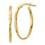 14K Twisted Oval Hoop Earrings - 30 mm