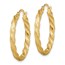 14K Twisted Satin Diamond-Cut Hoop Earrings - 26 mm